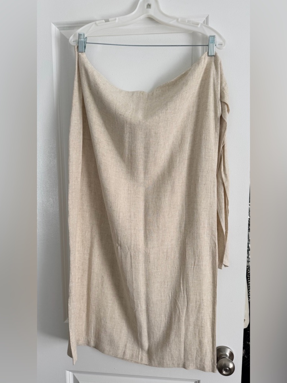 Ivory Linen Wrap Midi Skirt - Free Size - Picture 9 of 9